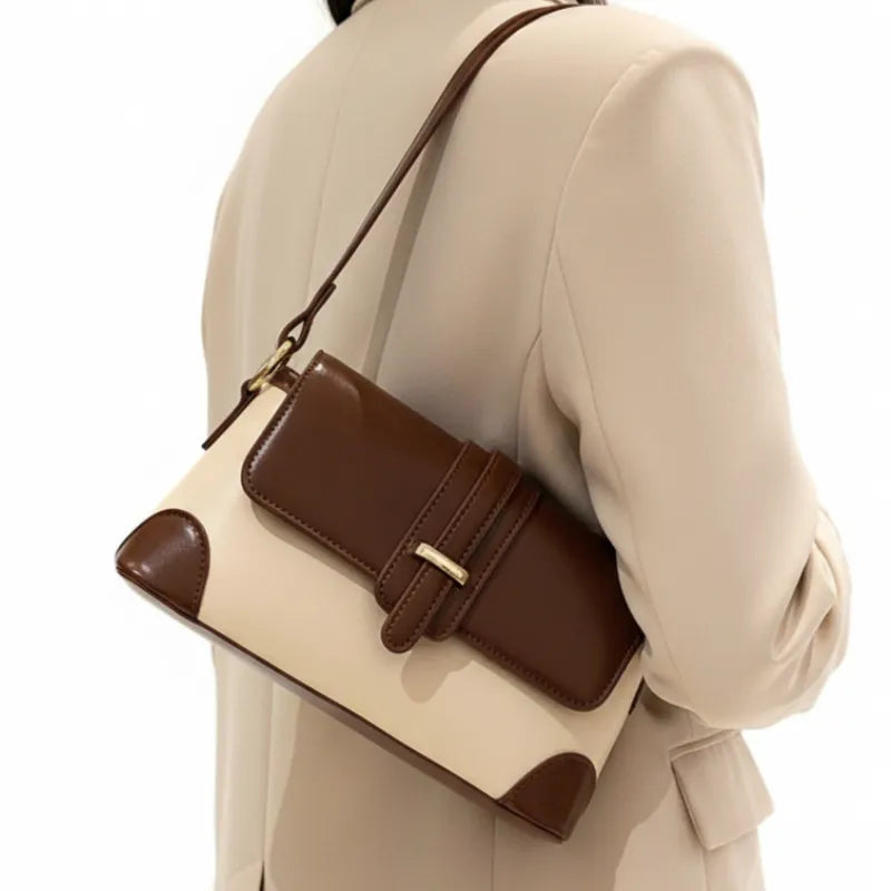 Bolsa Baguete Bicolor de Ombro