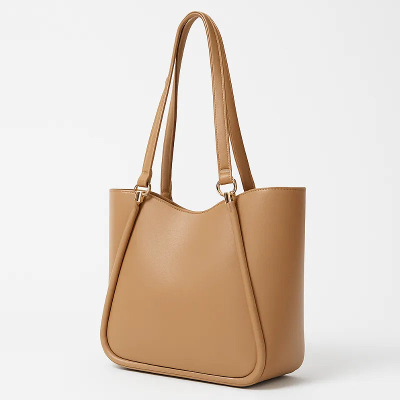 Bolsa de Ombro Caramelo com Design Curvado - Rozze