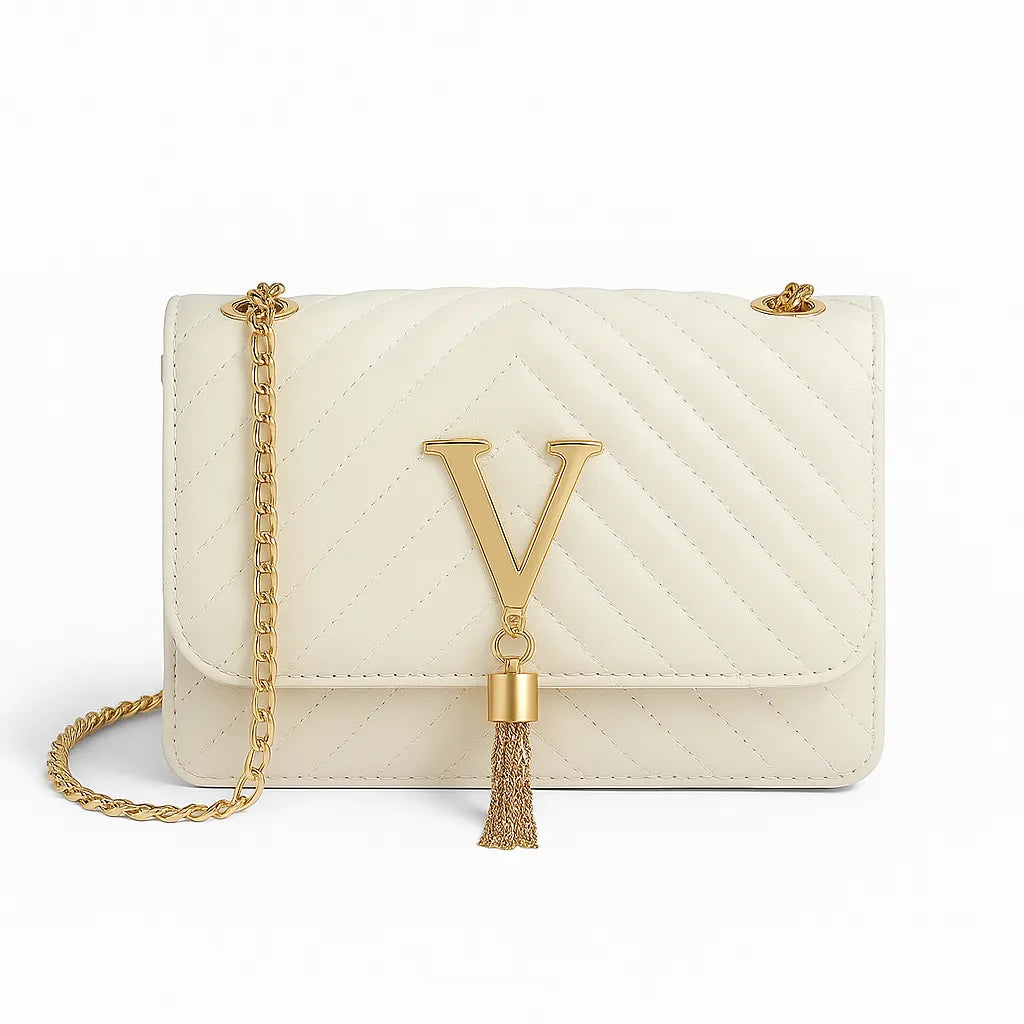 Bolsa Branca Vogue com Corrente - Rozze