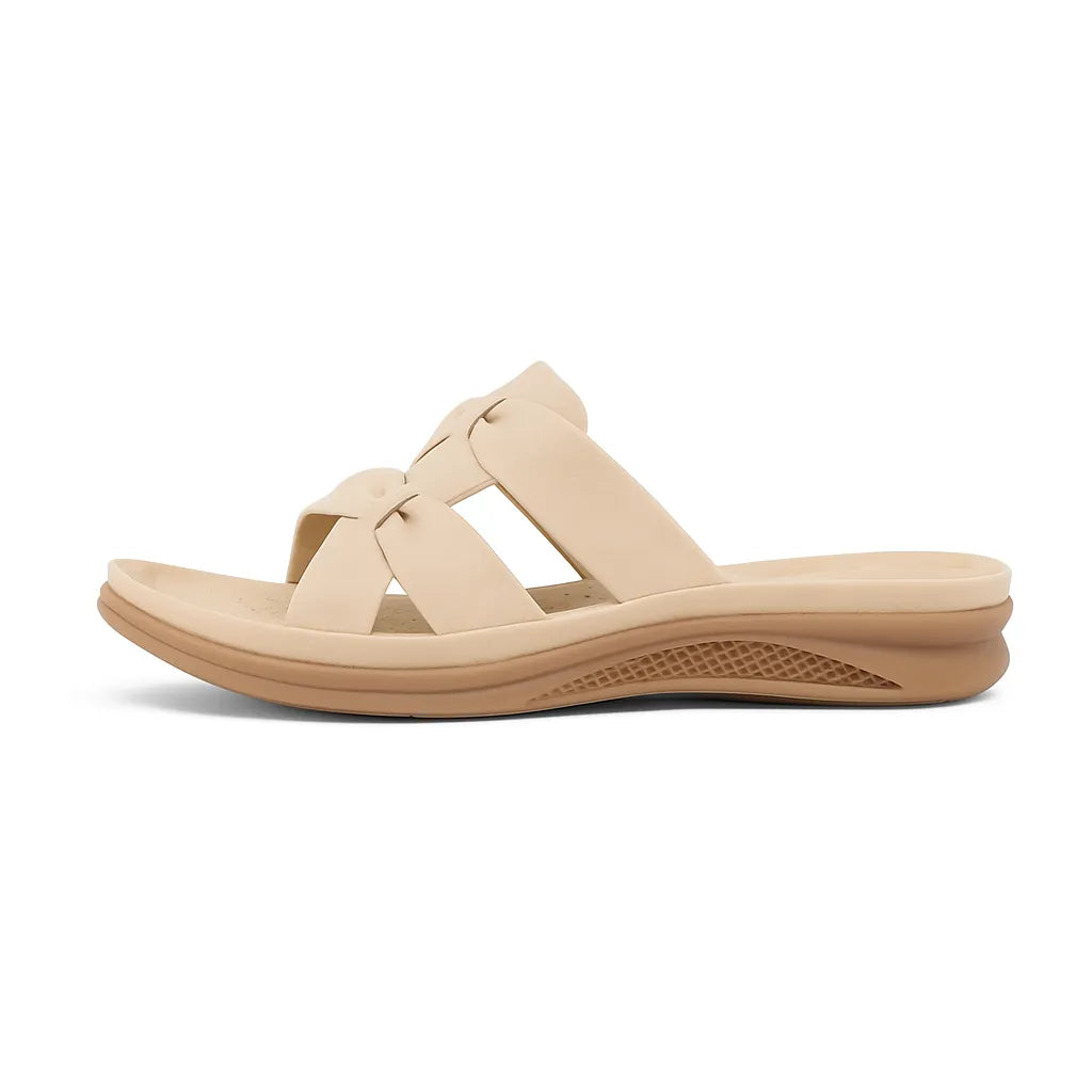 Sandália Bege Sofisticado Passos Leves - Rozze