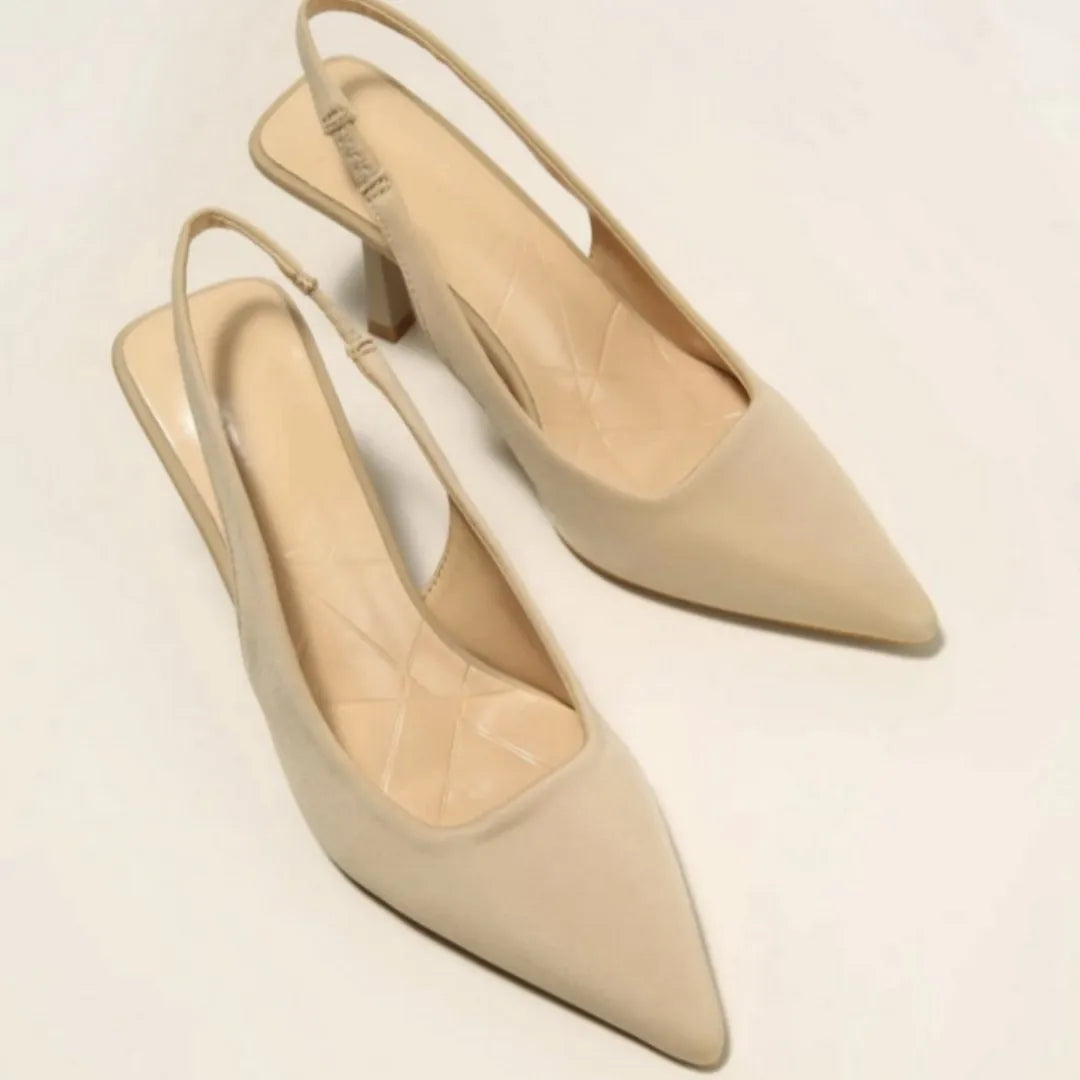 Scarpin Nude Salto Slingback Sophie - Rozze