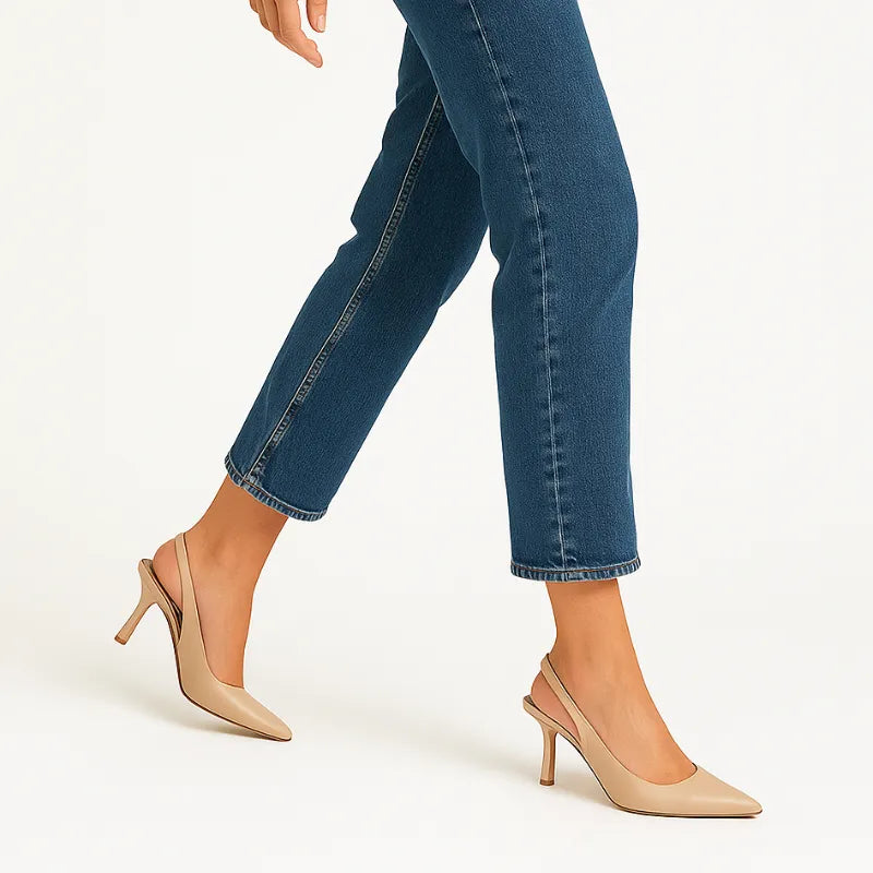 Scarpin Nude Salto Slingback Sophie - Rozze