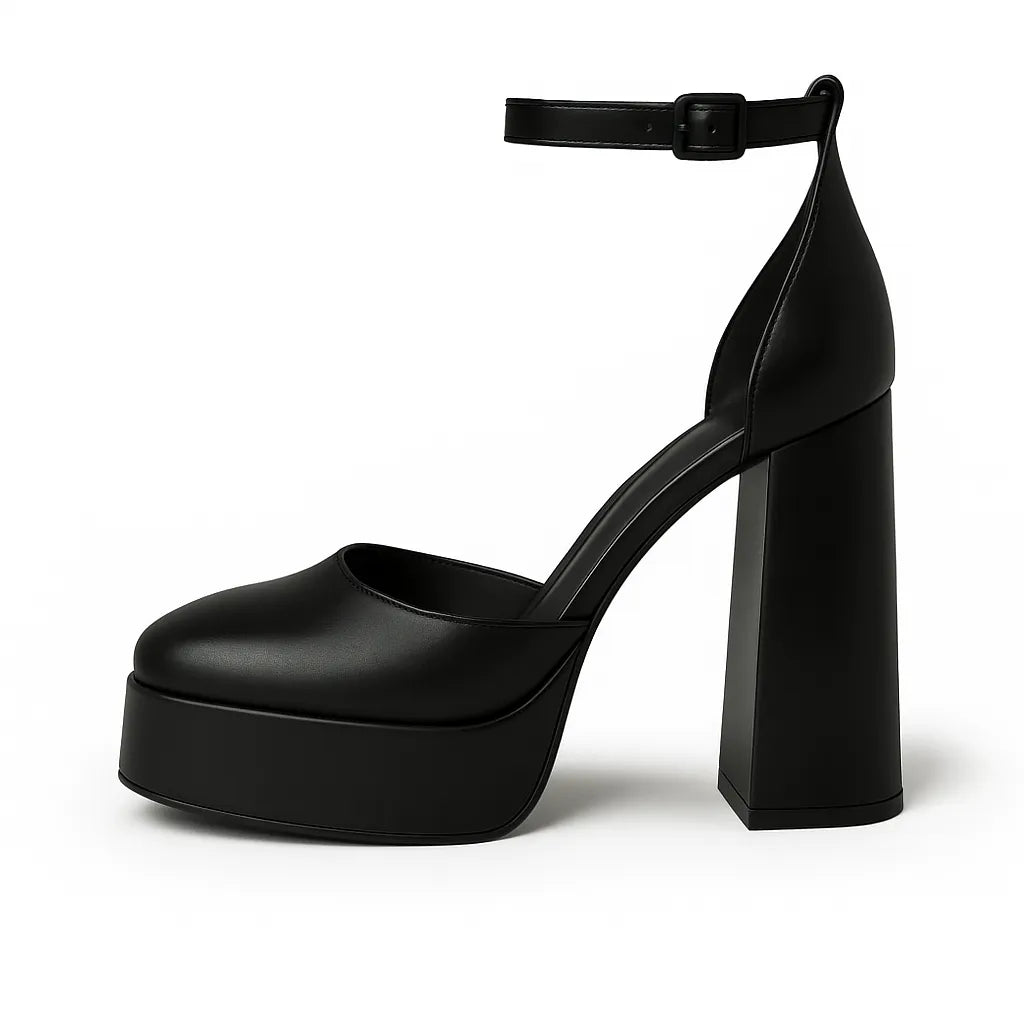 Scarpin Salto Alto Preto Mary Jane - Rozze