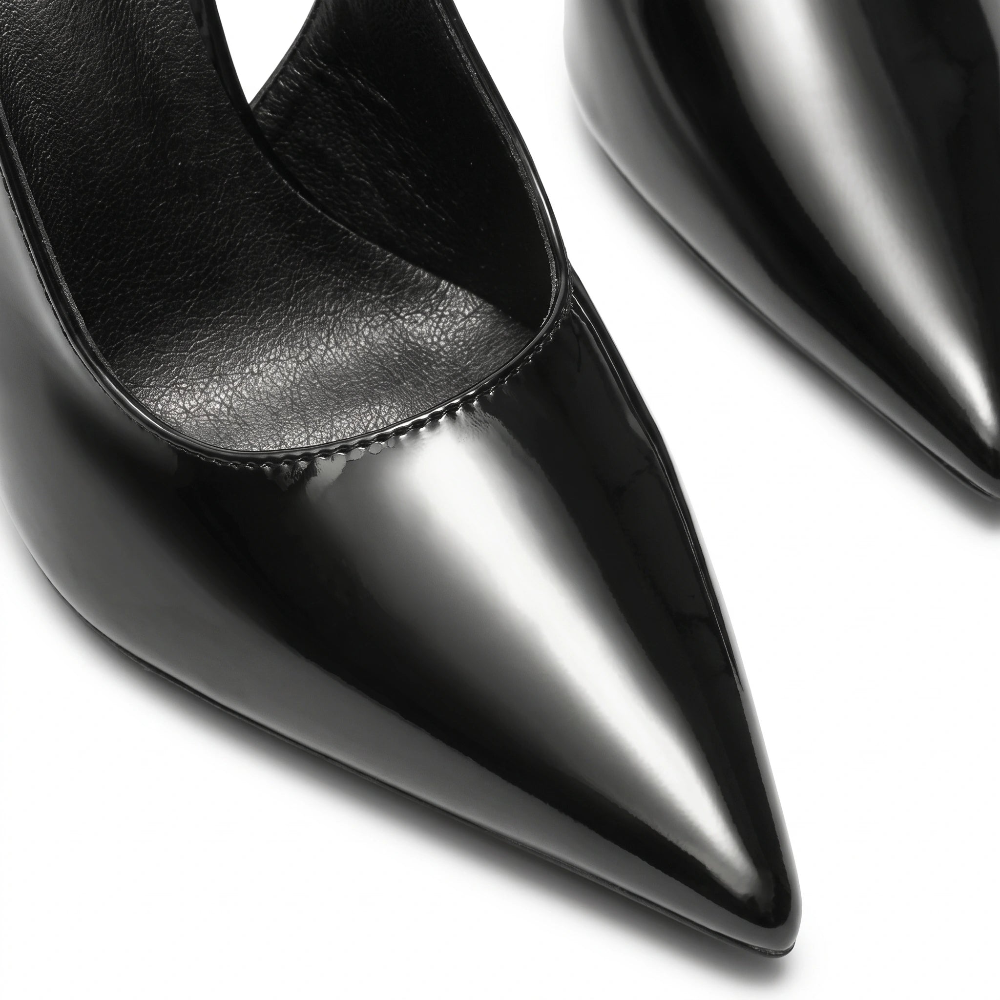 Scarpin Preto Verniz Salto Alto Slingback | Rozze
