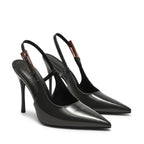 Scarpin Preto Verniz Salto Alto Slingback | Rozze
