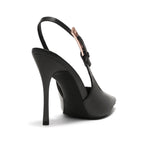 Scarpin Preto Verniz Salto Alto Slingback | Rozze