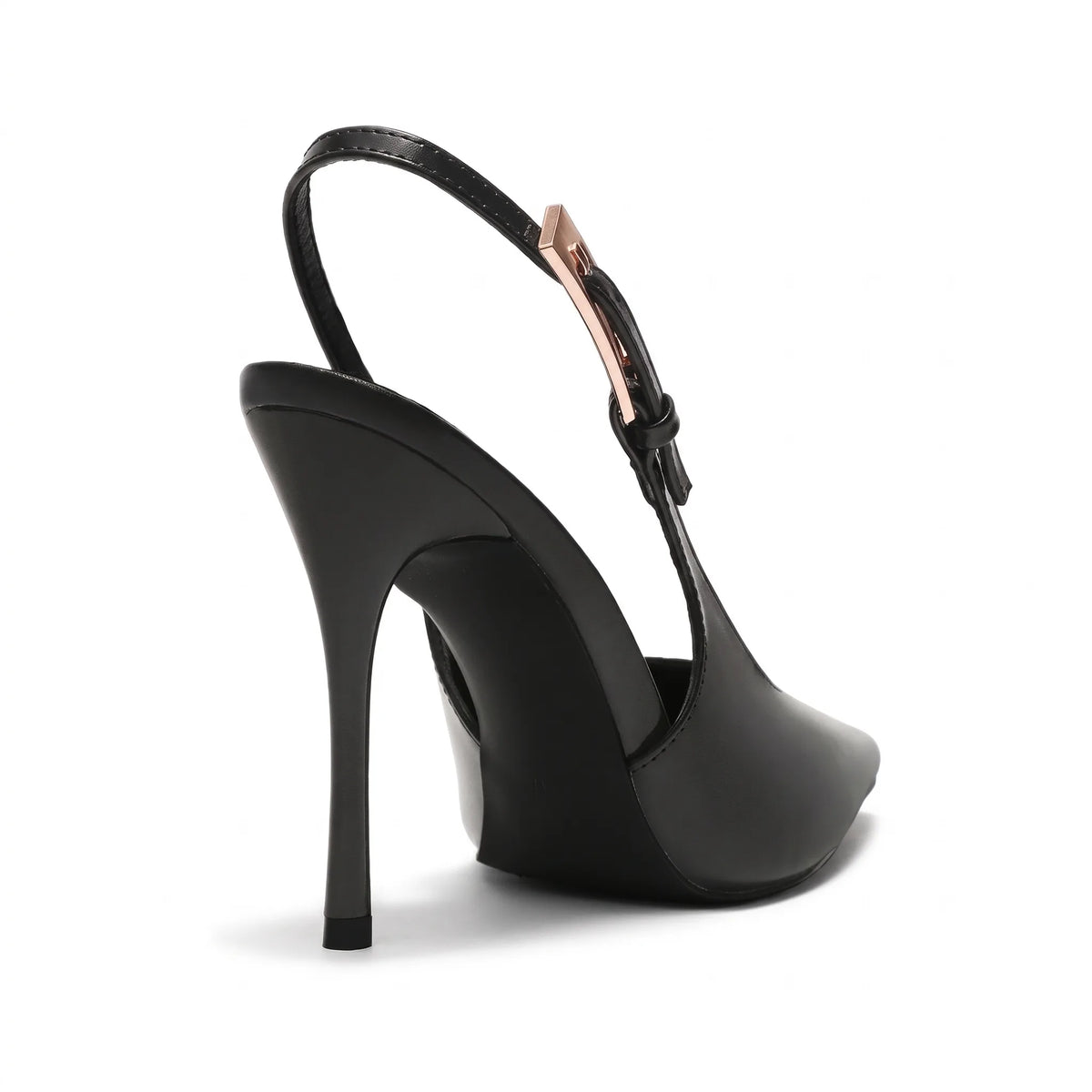 Scarpin Preto Verniz Salto Alto Slingback | Rozze