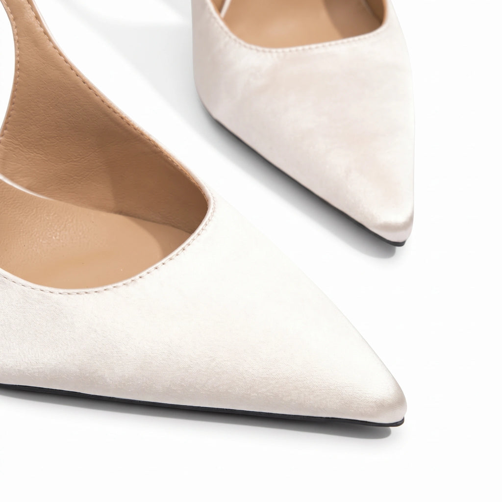 Scarpin Branco Salto Alto Slingback | Rozze