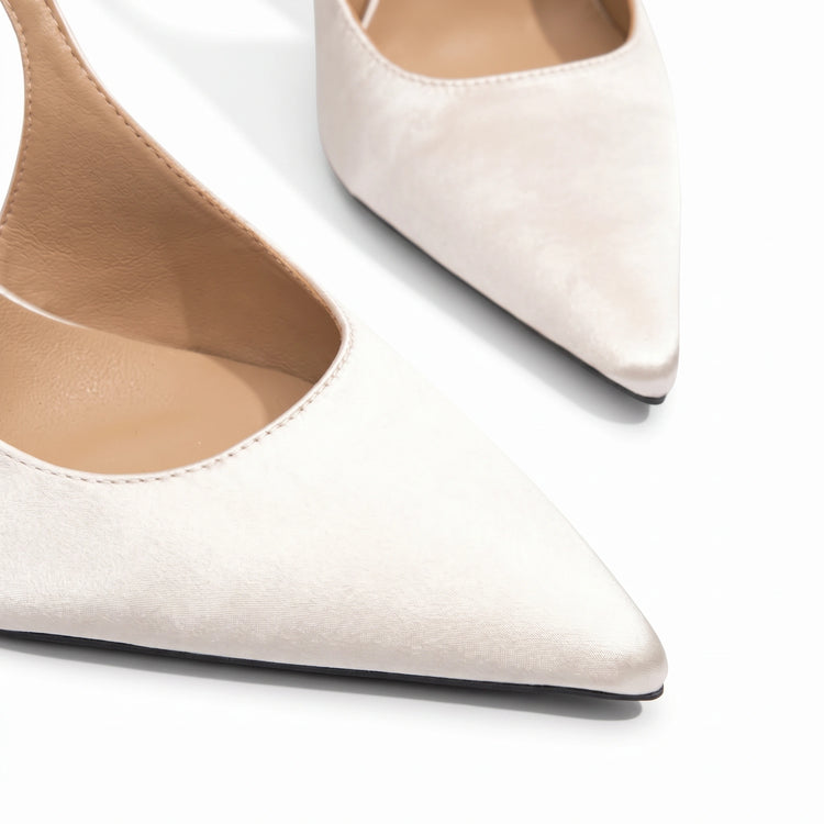Scarpin Branco Salto Alto Slingback | Rozze