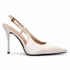 Scarpin Branco Salto Alto Slingback | Rozze