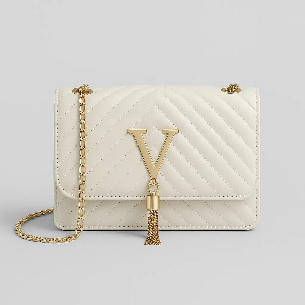 Bolsa Branca Vogue com Corrente