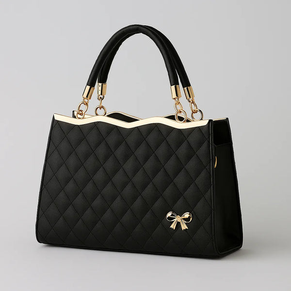 Bolsa de Ombro Preta Laço Chic