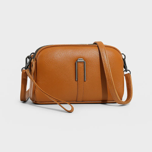 Bolsa Transversal Marrom de Couro Sintético