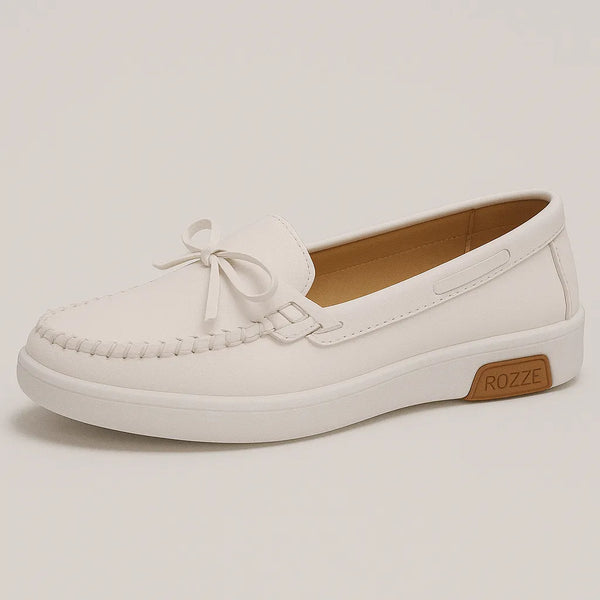 Mocassim Branco Feminino com Laço
