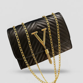 Bolsa Vogue Preta com Corrente - Rozze