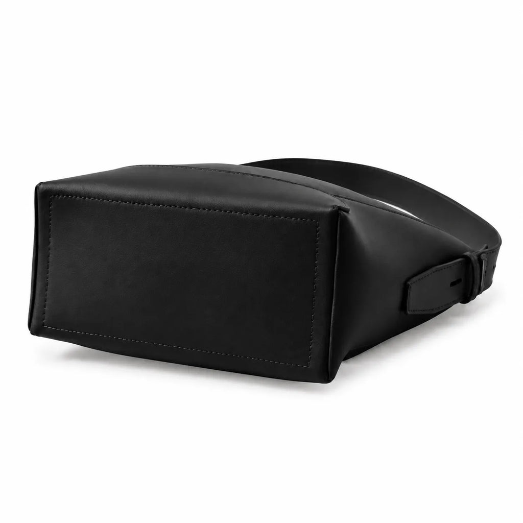 Bolsa de Ombro Preta em Couro Legítimo | Rozze
