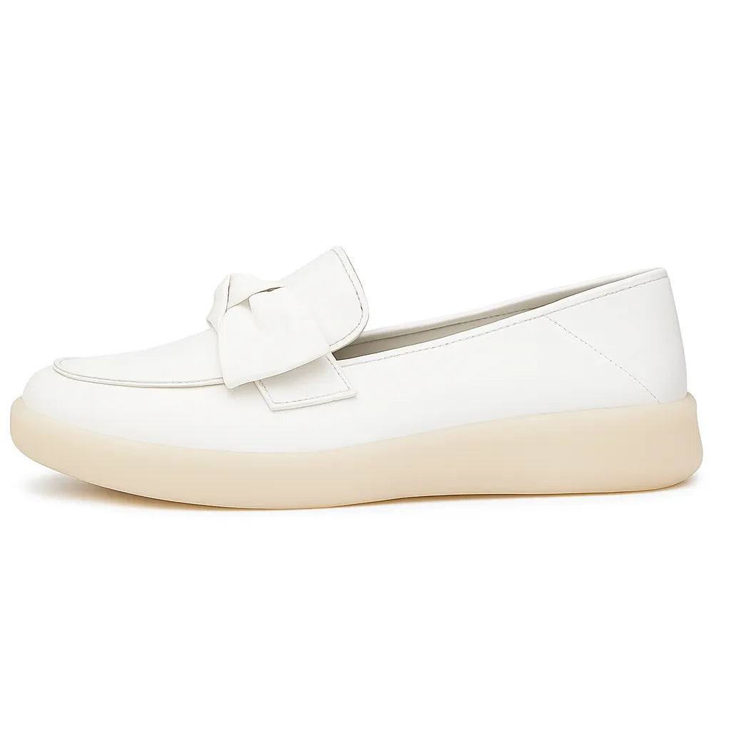 Mocassim Feminino Branco de Couro - Rozze