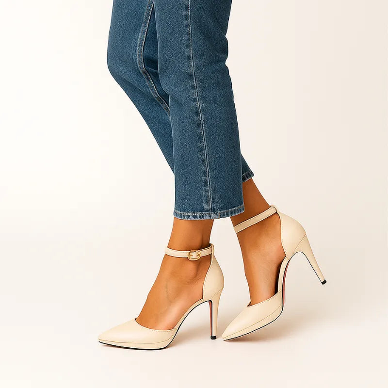 Scarpin de Salto Alto Branco Scarlett - Rozze
