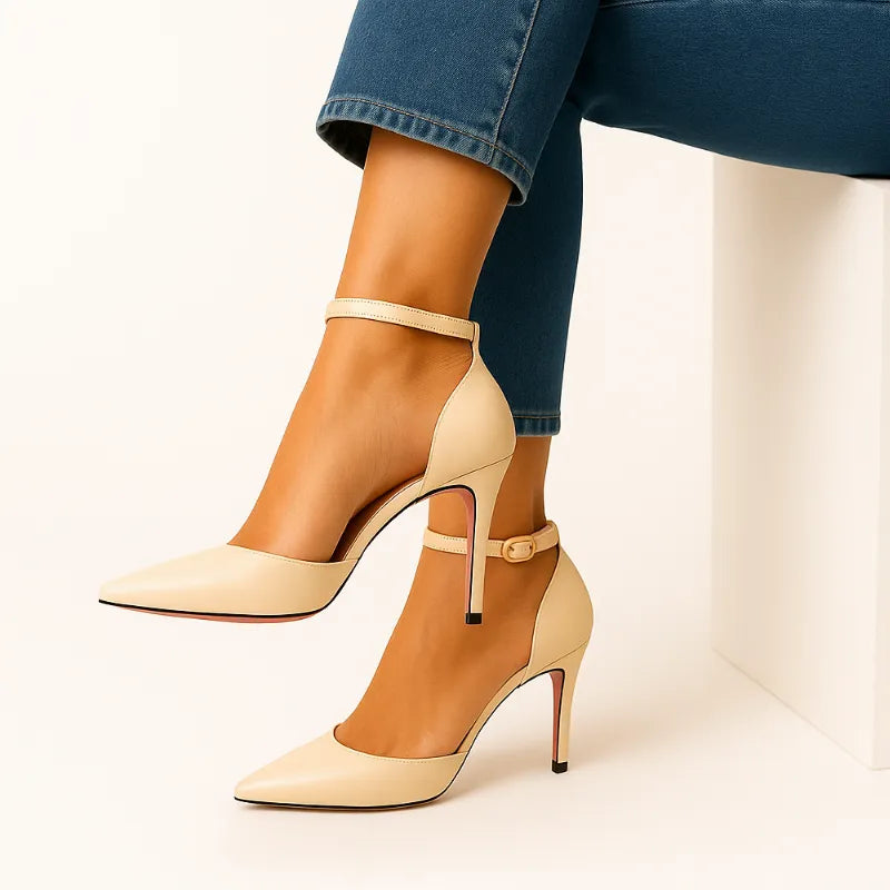 Scarpin de Salto Alto Branco Scarlett - Rozze