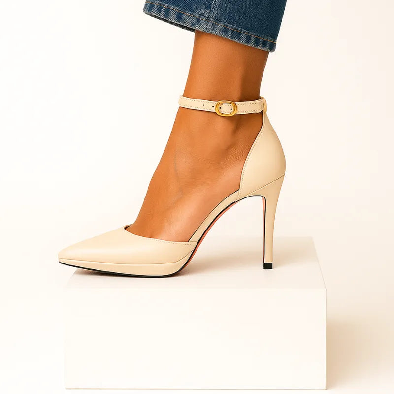 Scarpin de Salto Alto Branco Scarlett - Rozze