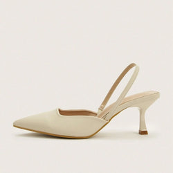 Scarpin Marfim Slingback Salto Médio