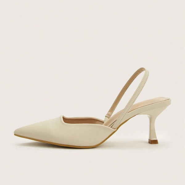 Scarpin Marfim Slingback Salto Médio