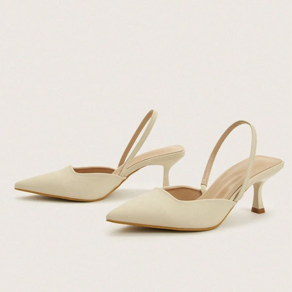 Scarpin Marfim Slingback Salto Médio