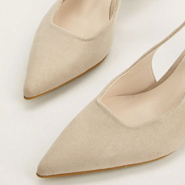 Scarpin Slingback Camurça Salto Bloco