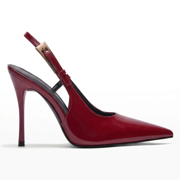 Scarpin Slingback Vermelho Salto Agulha | Rozze