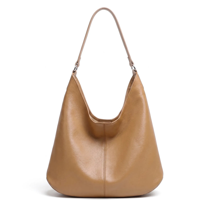 Bolsa de ombro feminina caramelo em couro legítimo Rozze