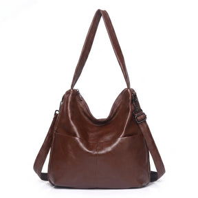 Bolsa Hobo Clássica em Couro Legítimo Castanho | Rozze