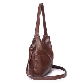 Bolsa Hobo Clássica em Couro Legítimo Castanho | Rozze