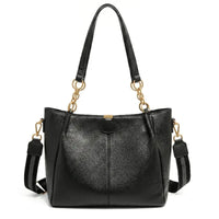 Bolsa Hobo Preta com Corrente Dourada | Rozze