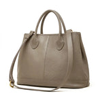 Bolsa tote grande feminina cinza com alças de mão e ombro