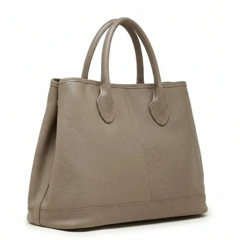 Bolsa tote feminina cinza estilo vintage para uso diário