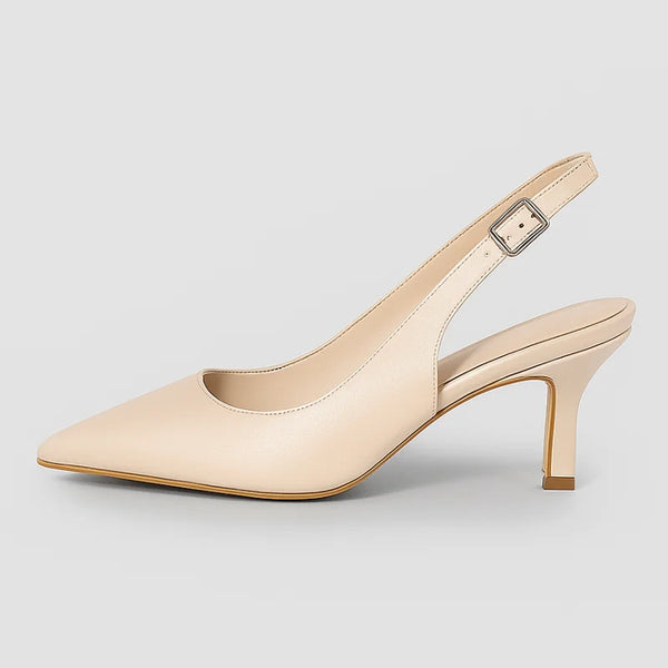 Scarpin Damasco Slingback Bico Fino Emma