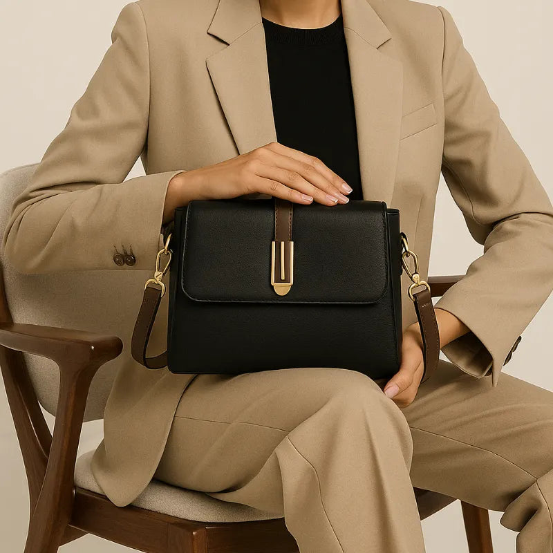 Bolsa Transversal Preta Gusure Luxuosa - Rozze
